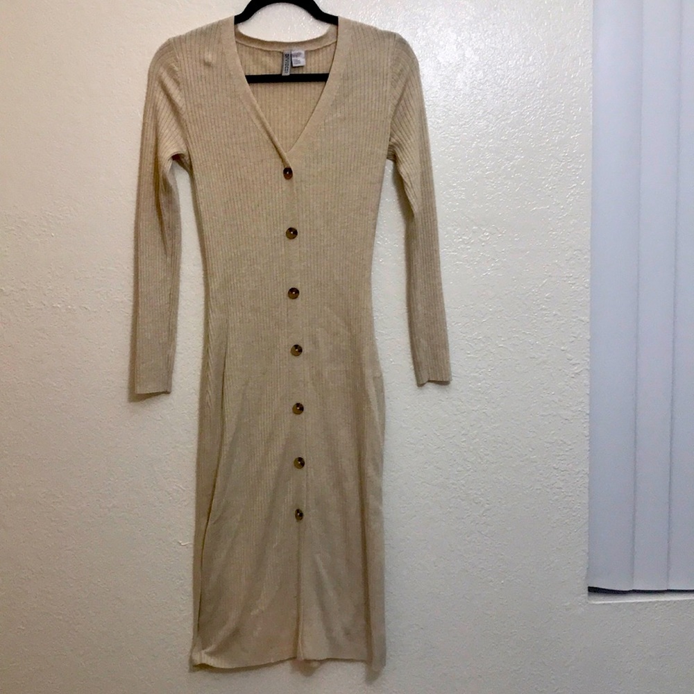 Ribbed Long Sleeve Sweater Dress Size Medium